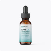 Emu Joy Pure Emu Oil dropper bottle, front view