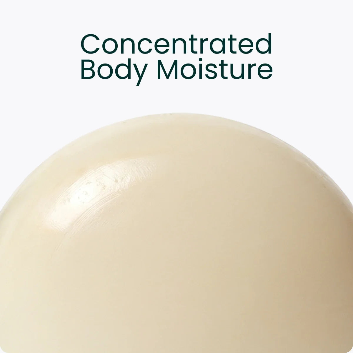 Close-up of the Body Stone’s smooth surface, captioned "Concentrated Body Moisture"