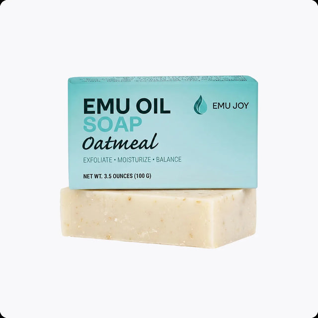Emu Joy Emu Oil Soap Oatmeal, 3.5 oz bar with carton, front view