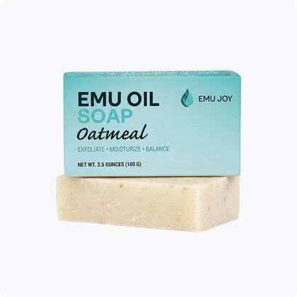 Emu Joy Emu Oil Soap Oatmeal, 3.5 oz bar with carton, front view